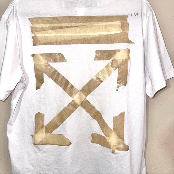 Main Label Off-White Slim Fit Tape Arrows T-shirt Men’s Small - Picture 4 of 6